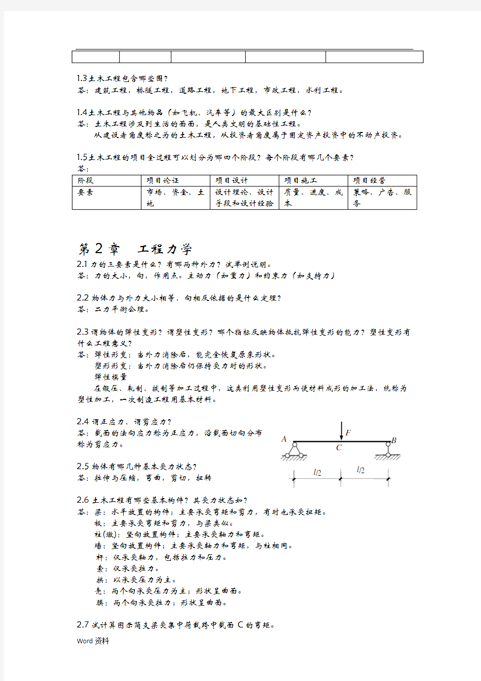 土木工程概论思考题汇总