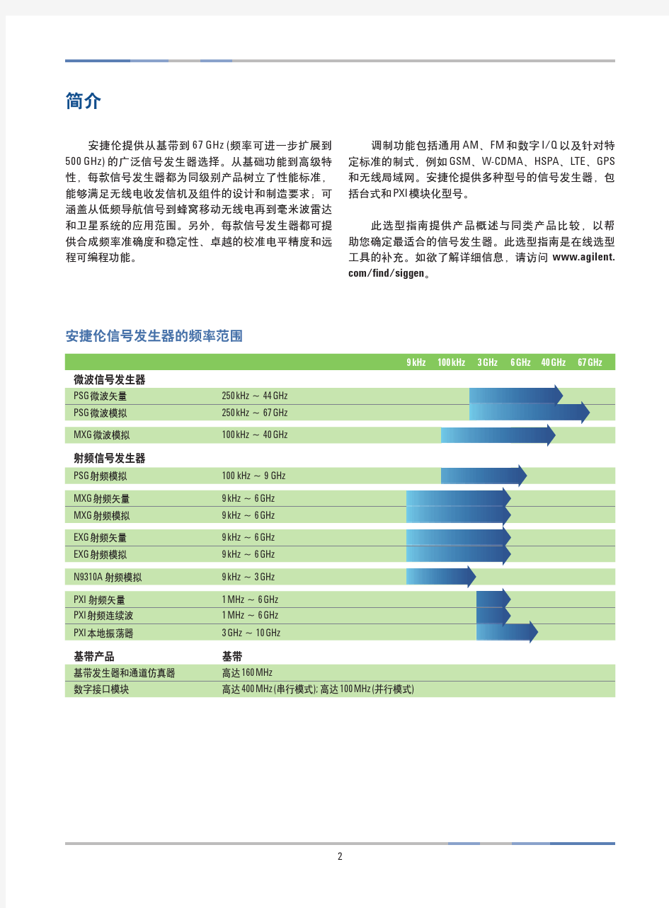 安捷伦信号发生器选型指南