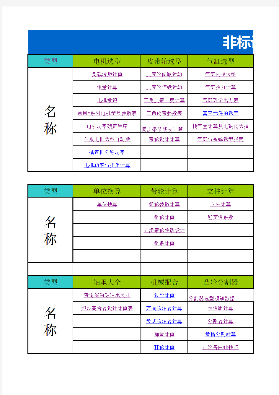 非标设计计算和视频集合