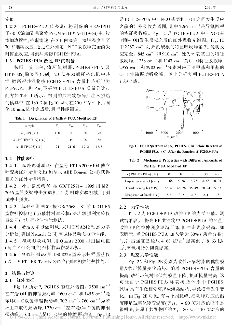 聚氨酯丙烯酸酯改性环氧树脂的结构与性能_刘敬成