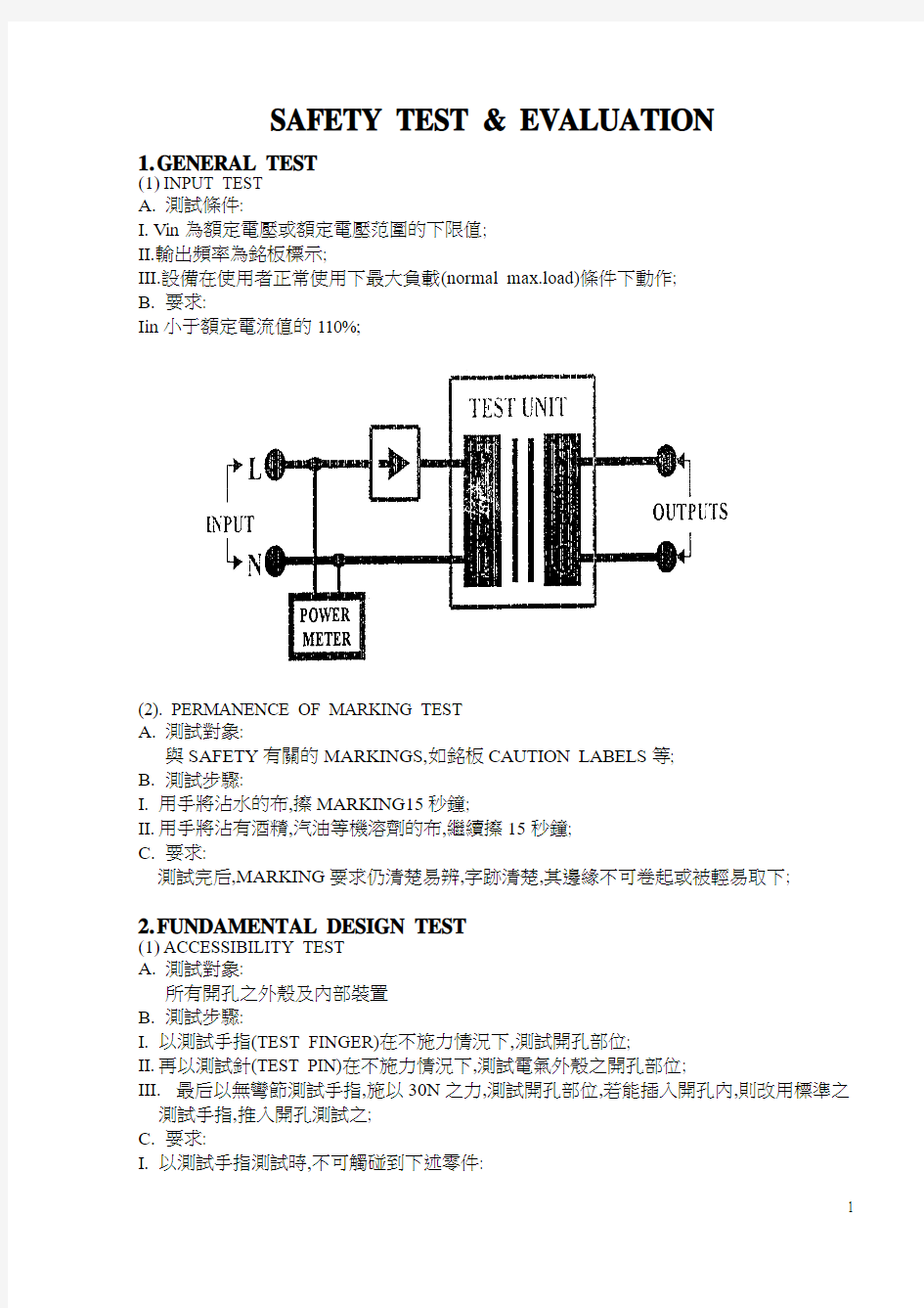 安规基本知识及测试原理