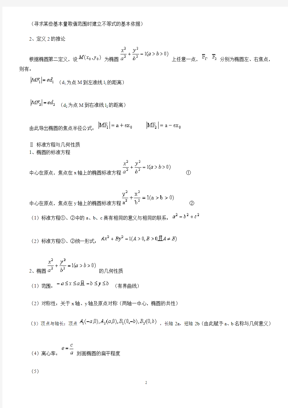 北京四中---高中数学高考综合复习  专题二十一  椭圆与双曲线