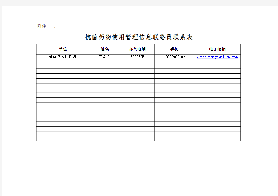 联络员信息表