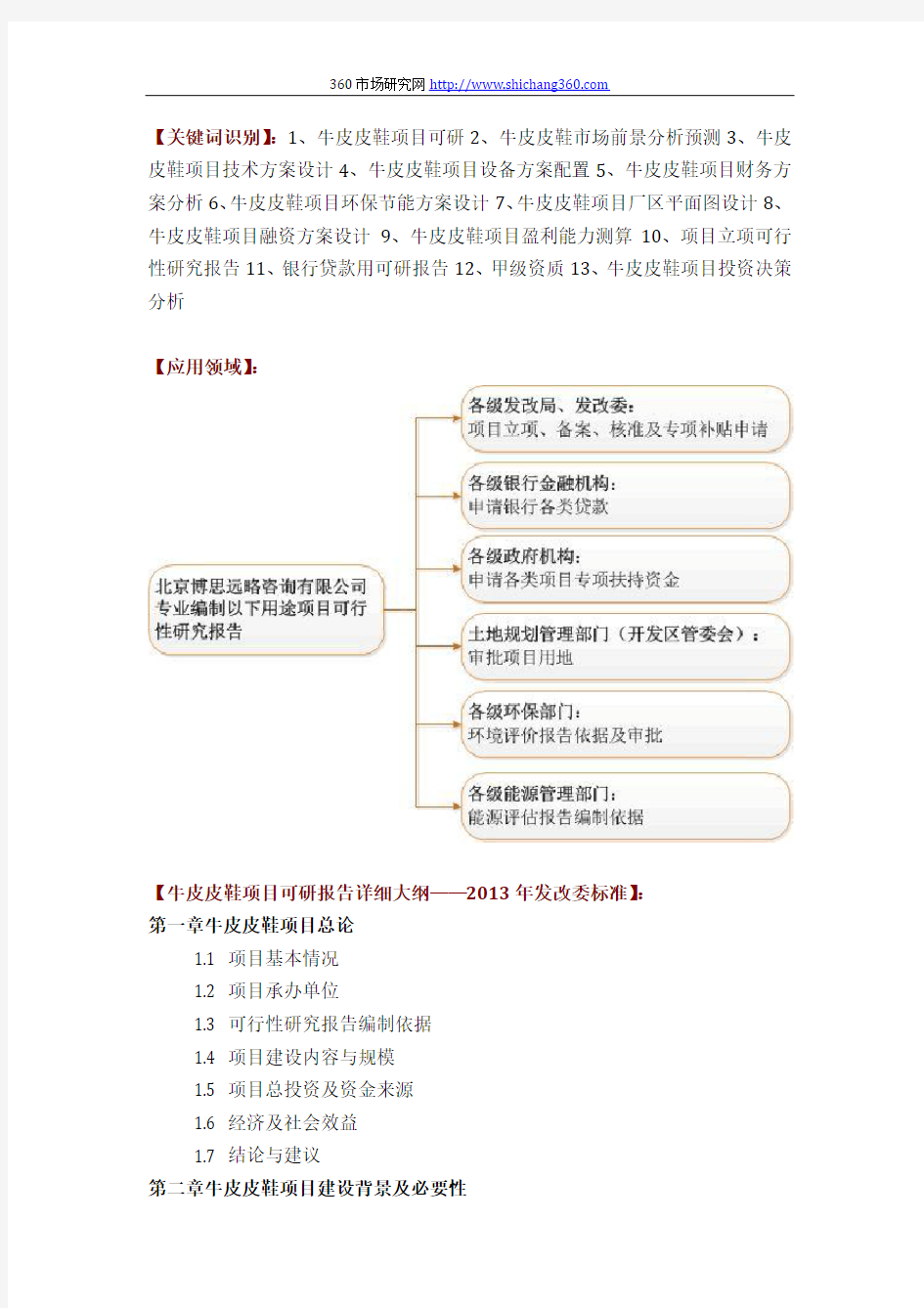 如何编写牛皮皮鞋项目可行性研究报告方案(可用于发改委立项及银行贷款+2013详细案例范文)