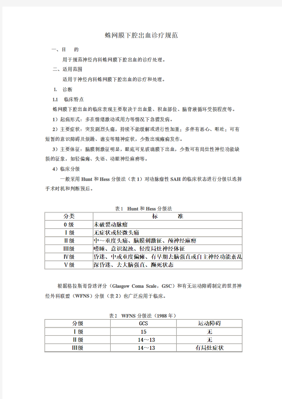 蛛网膜下腔出血治疗指南