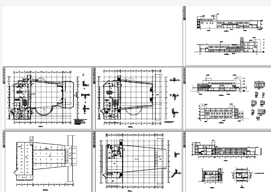 某地小型食堂平面布置设计建筑图(共7张)