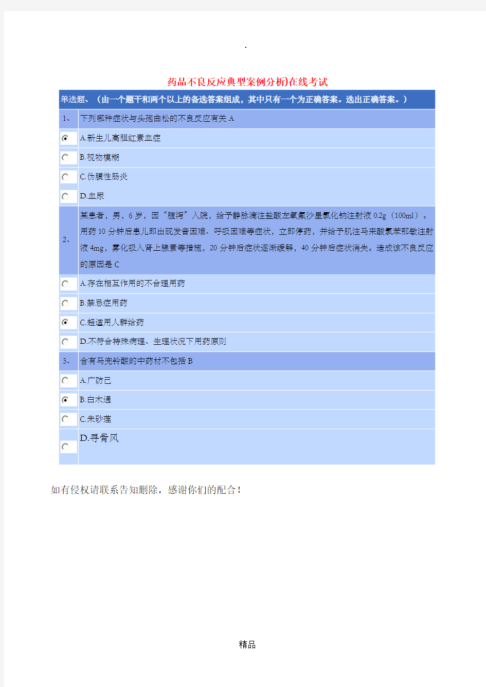 药品不良反应典型案例分析