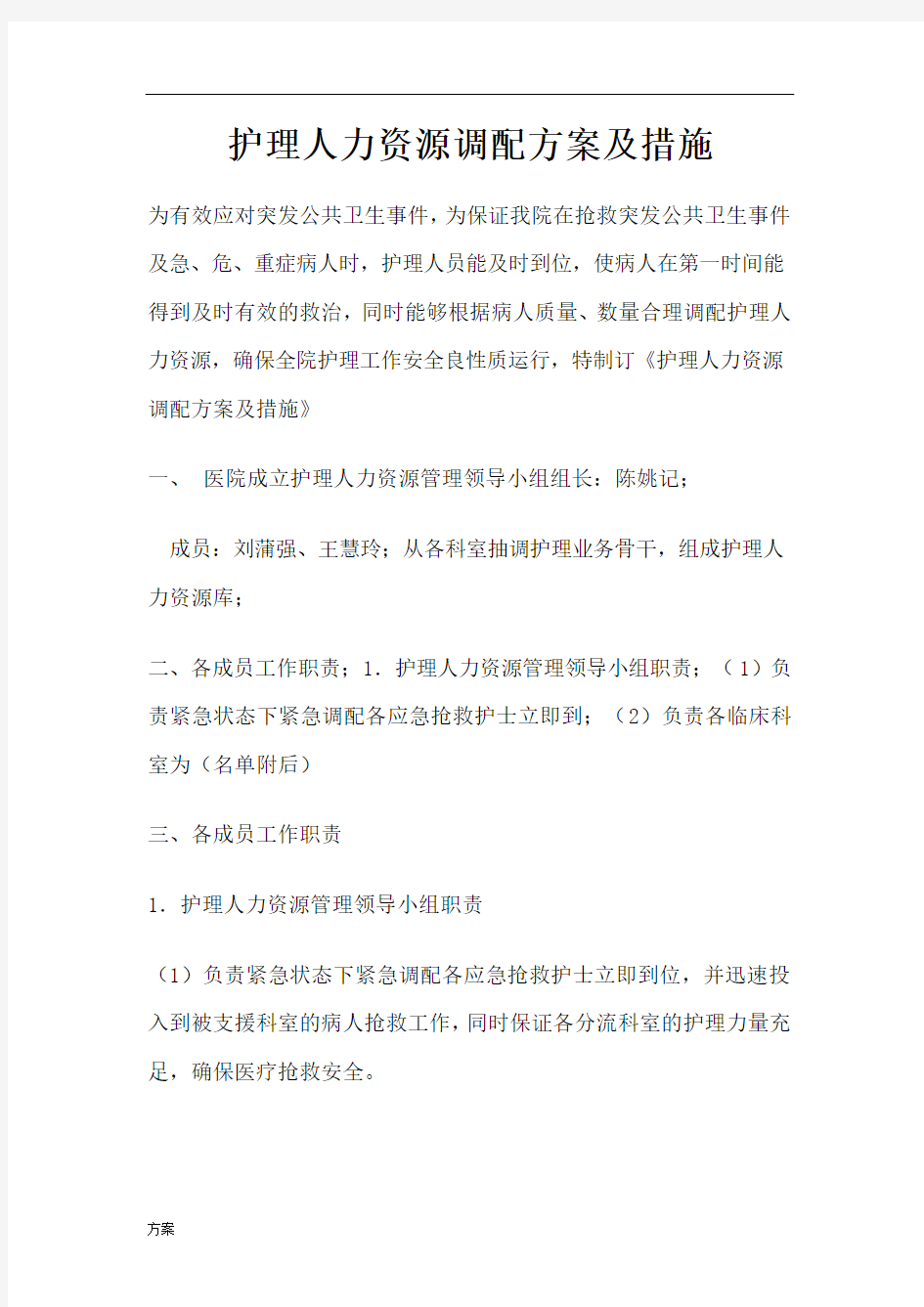 护理人力资源调配的解决方案及措施.docx