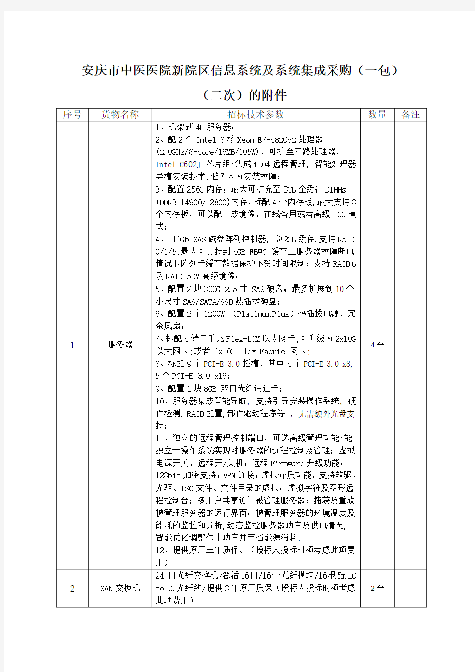 安庆市中医医院新院区信息系统及系统集成采购(一包)(二次)的附件