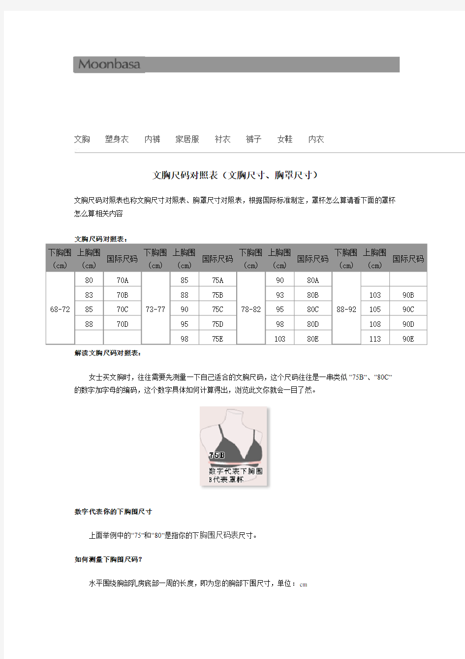 文胸尺码对照表_文胸尺寸、胸罩尺寸、罩杯怎么算查询_-_梦芭莎