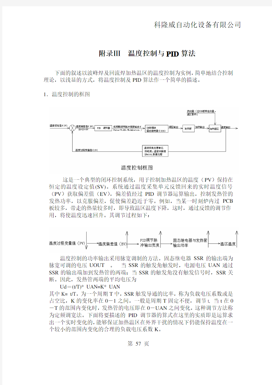 闭环温度控制和算法