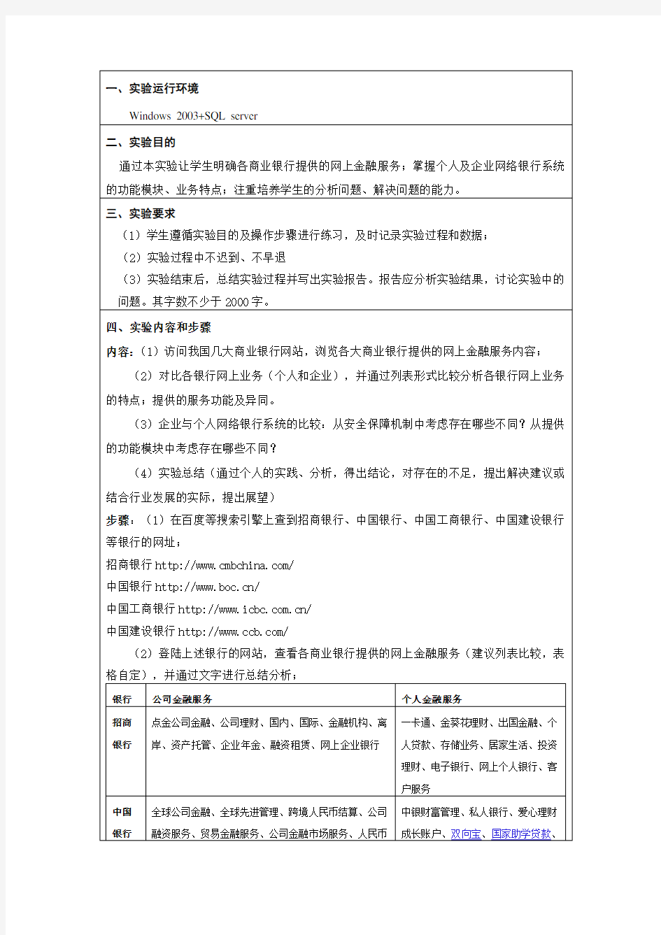 多家网上银行分析比较