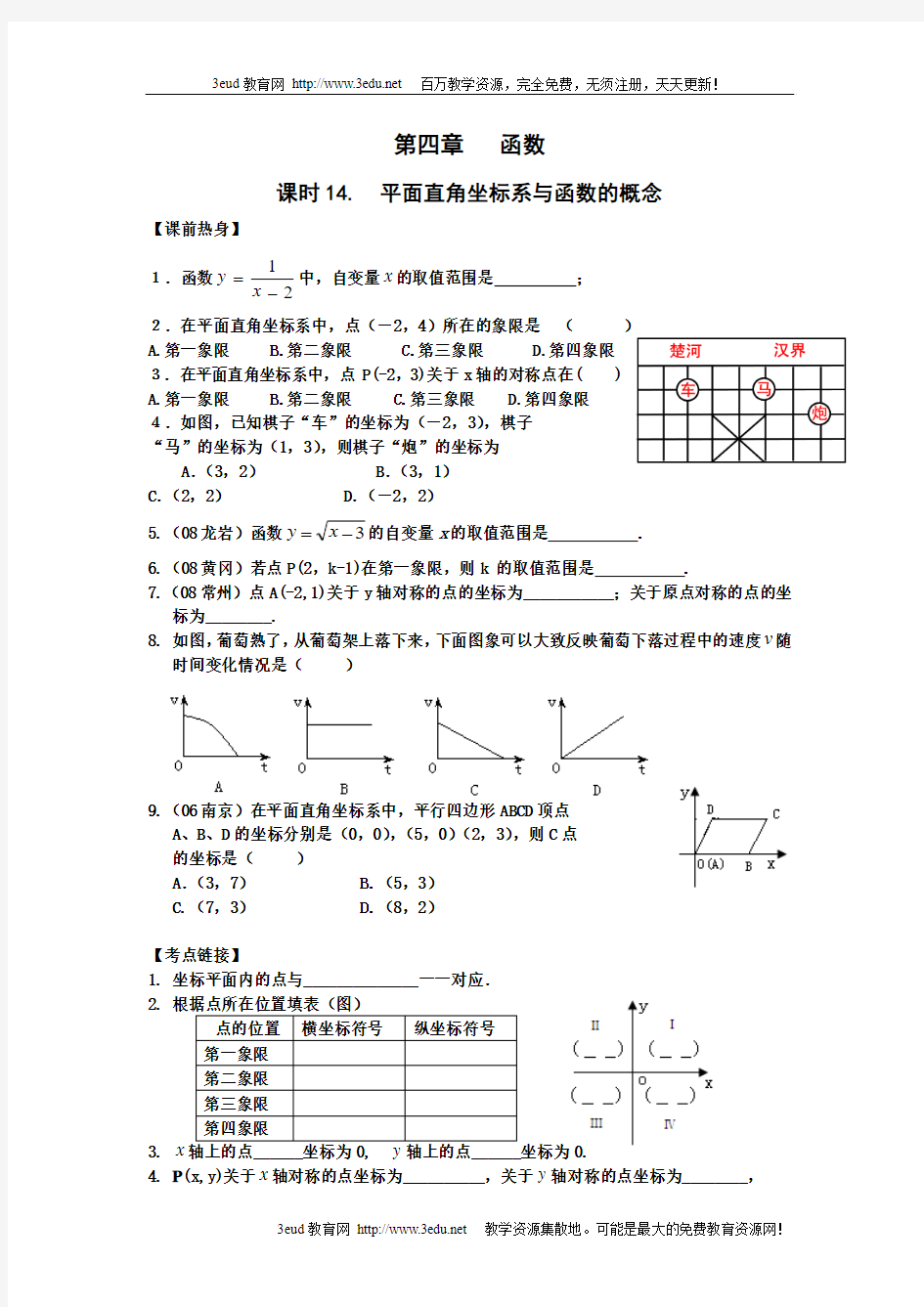 09年中考数学第一轮专题训练2