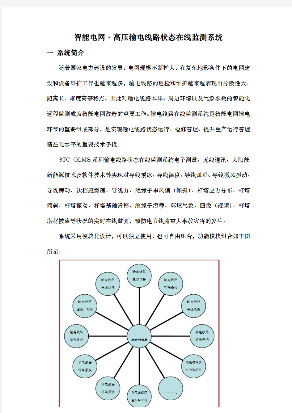 智能电网输电线路状态在线监测系统方案