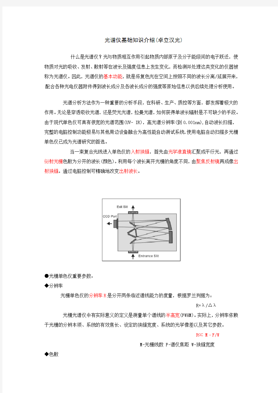 光谱仪基础知识介绍解析