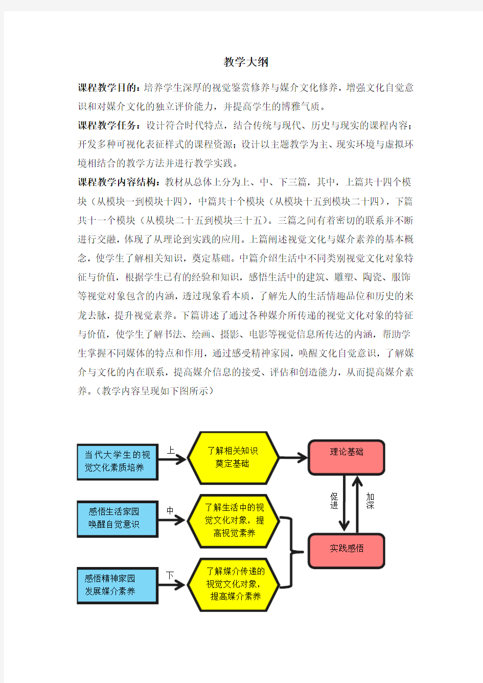 视觉文化与媒介素养  教学大纲