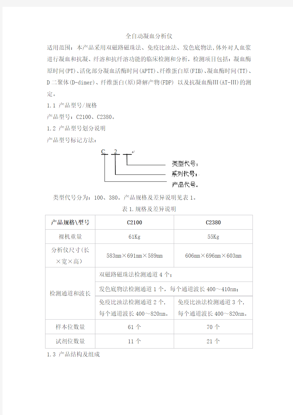 全自动凝血分析仪产品技术要求pulisheng