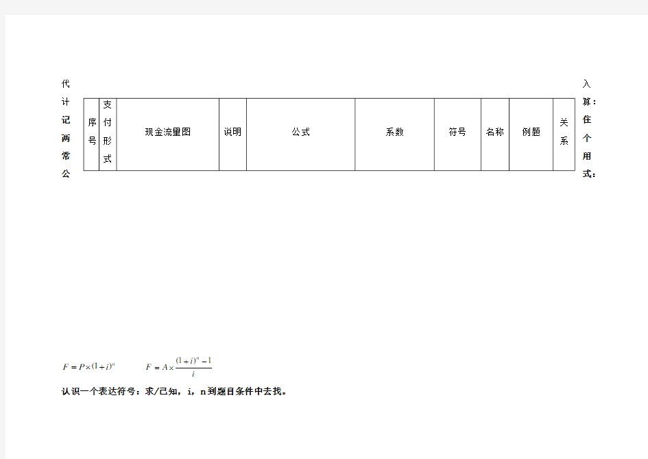 时间价值计算公式