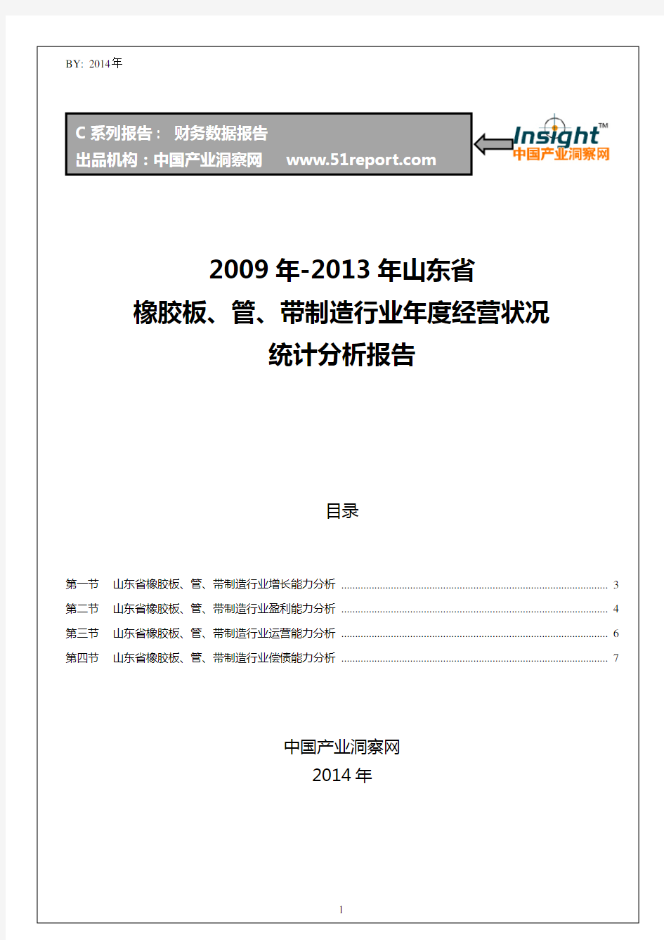 2009-2013年山东省橡胶板、管、带制造行业经营状况分析年报