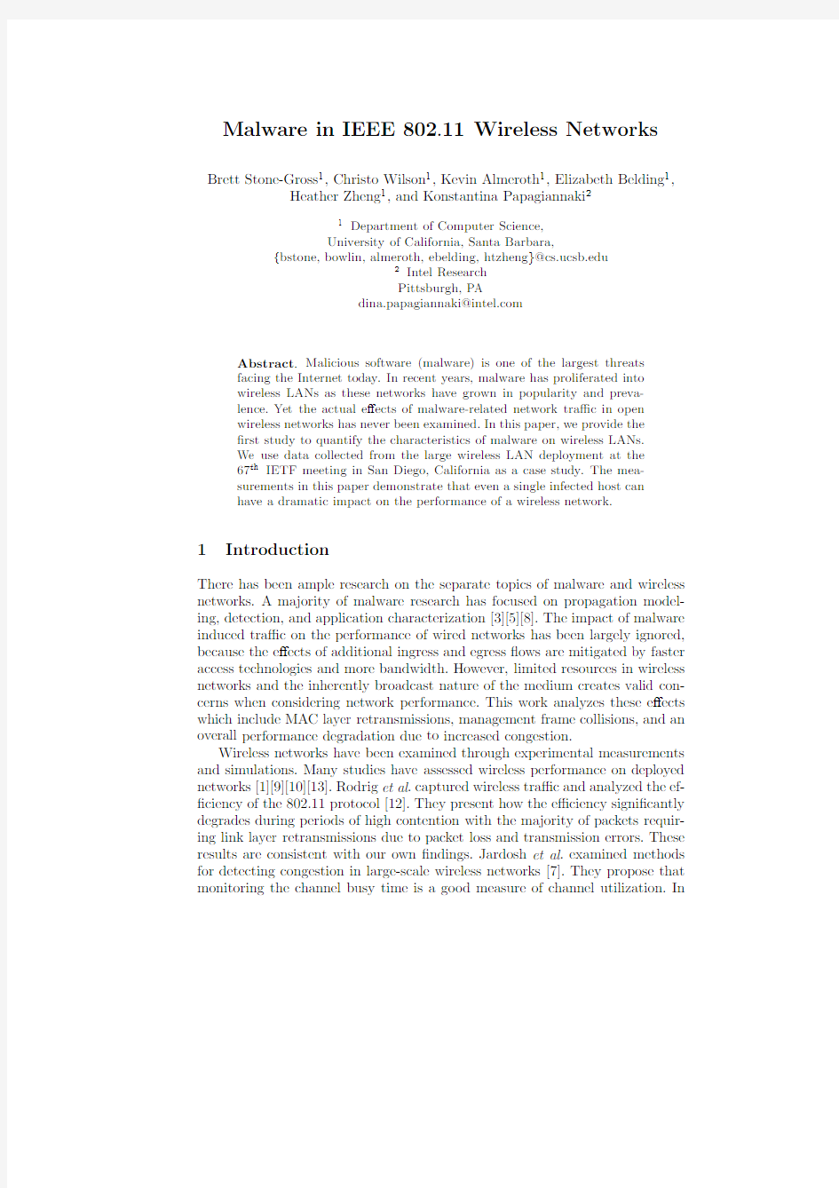 Malware in IEEE 802.11 Wireless Networks