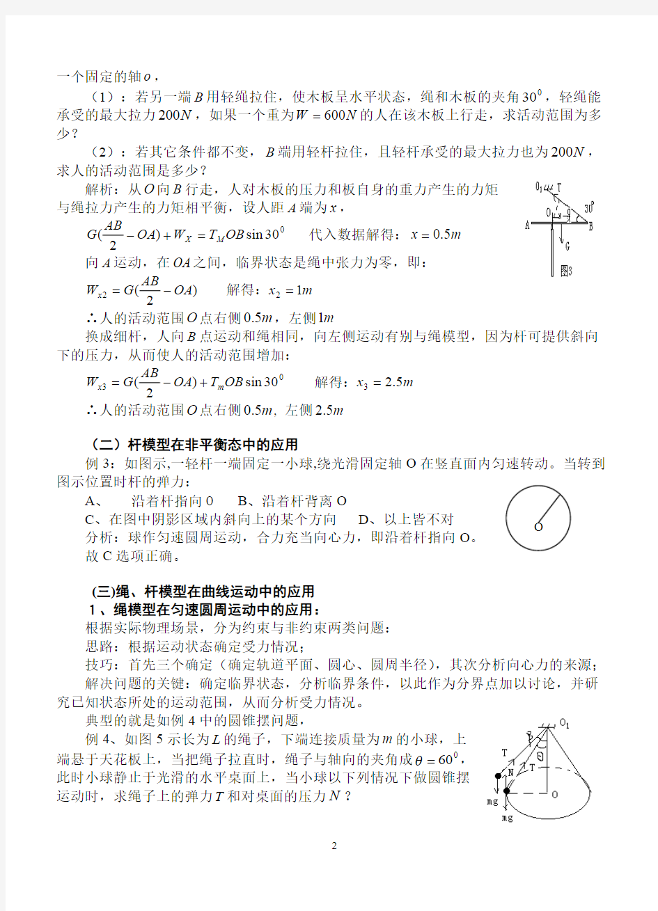 与绳、杆、弹簧模型有关问题的归类分析(经典版)