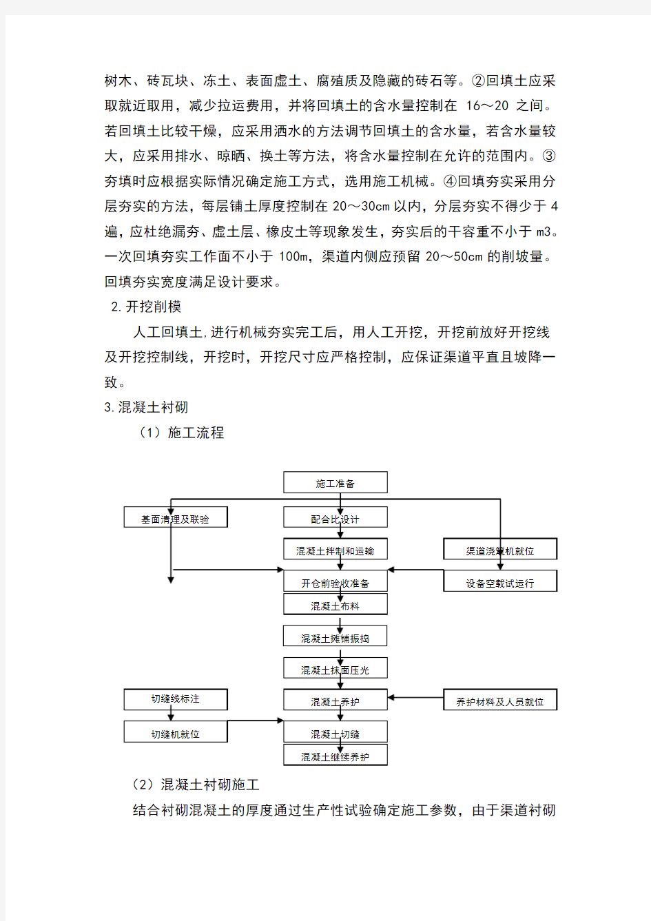 渠道施工方案