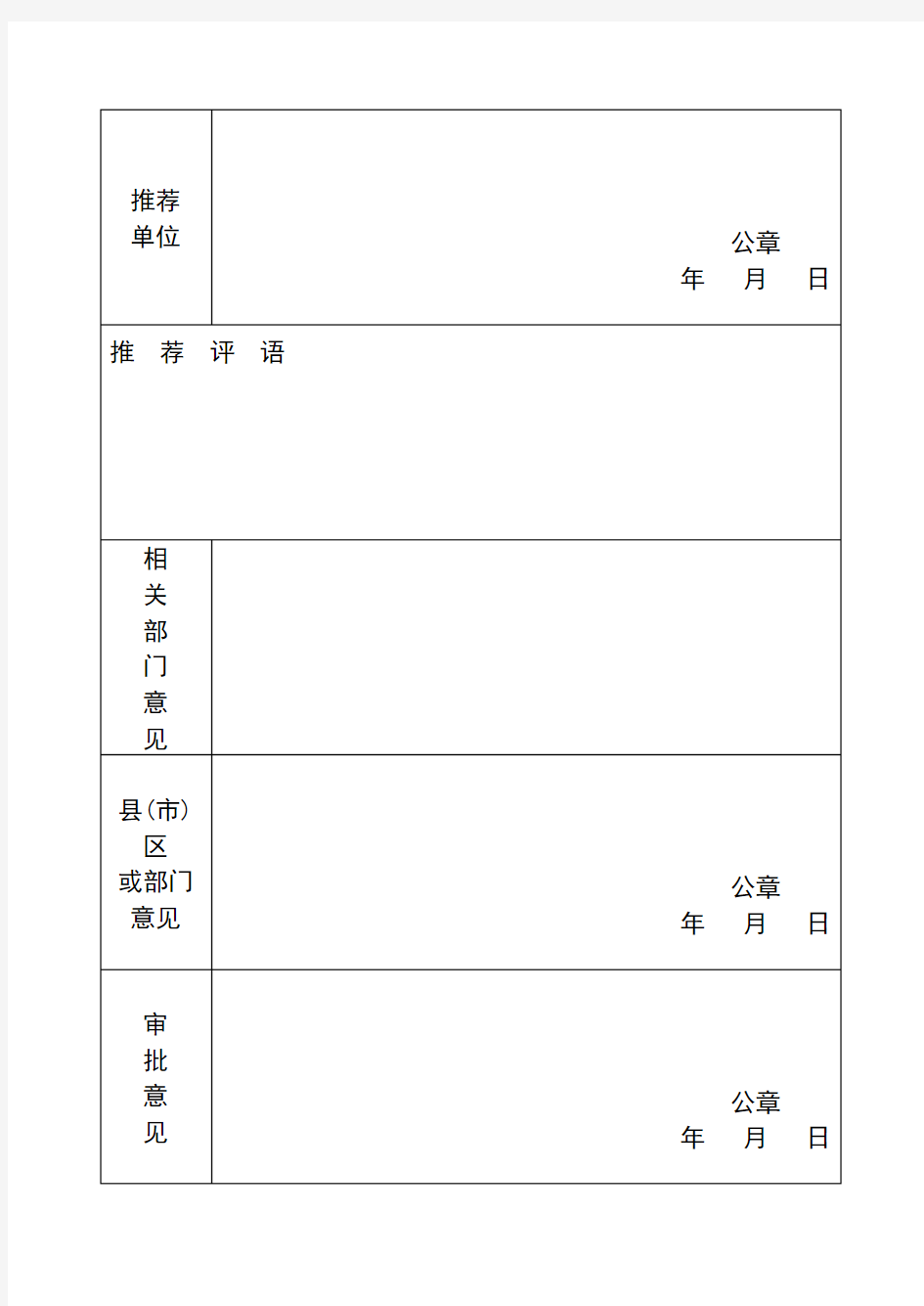 “我推荐、我评议身边好人好事”推荐表