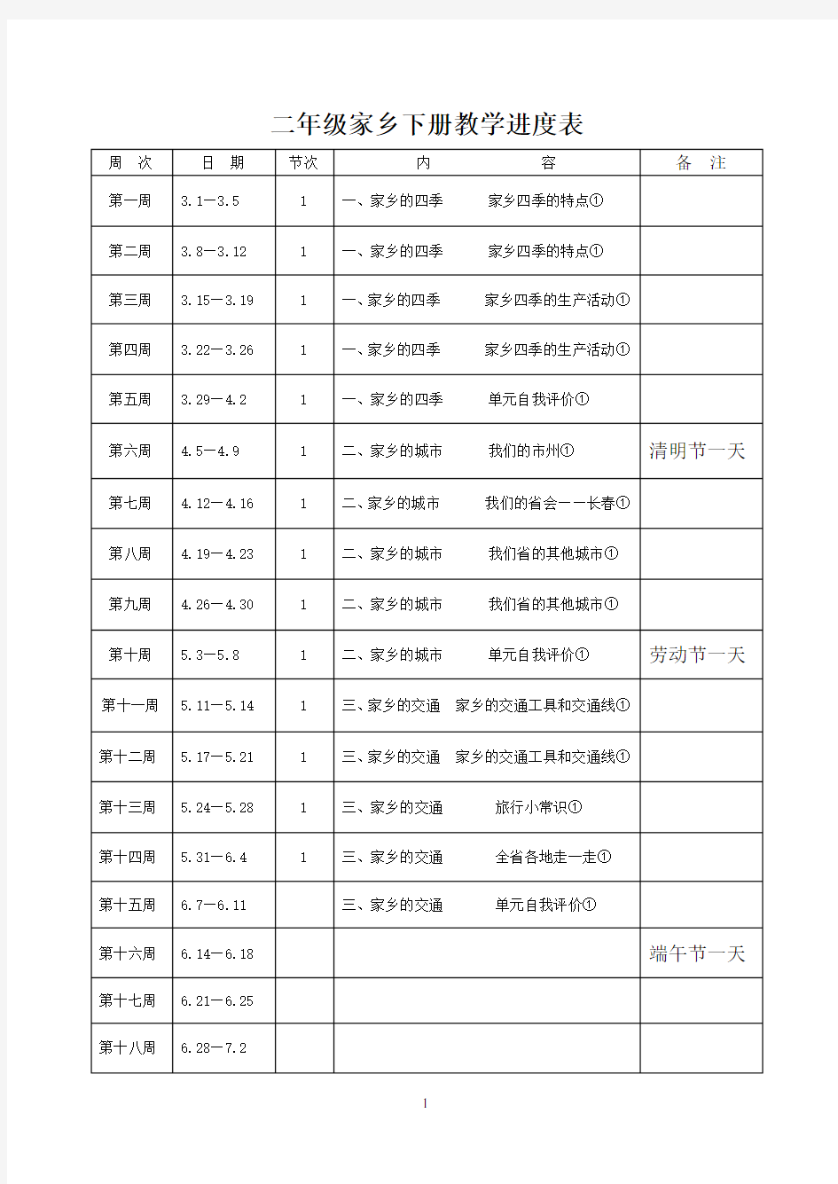 (完整版)二年级下册家乡教案.doc