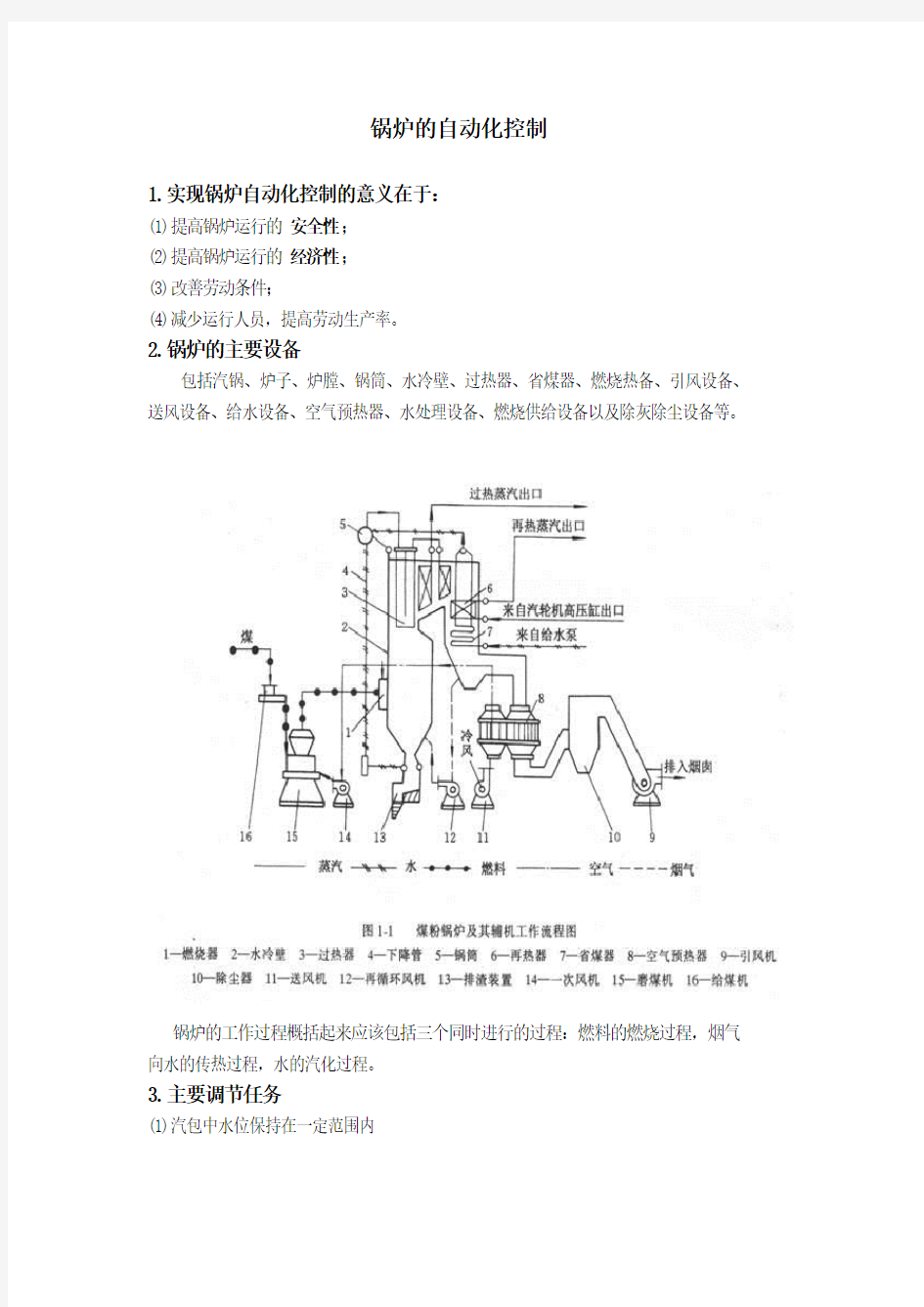 锅炉的自动化控制