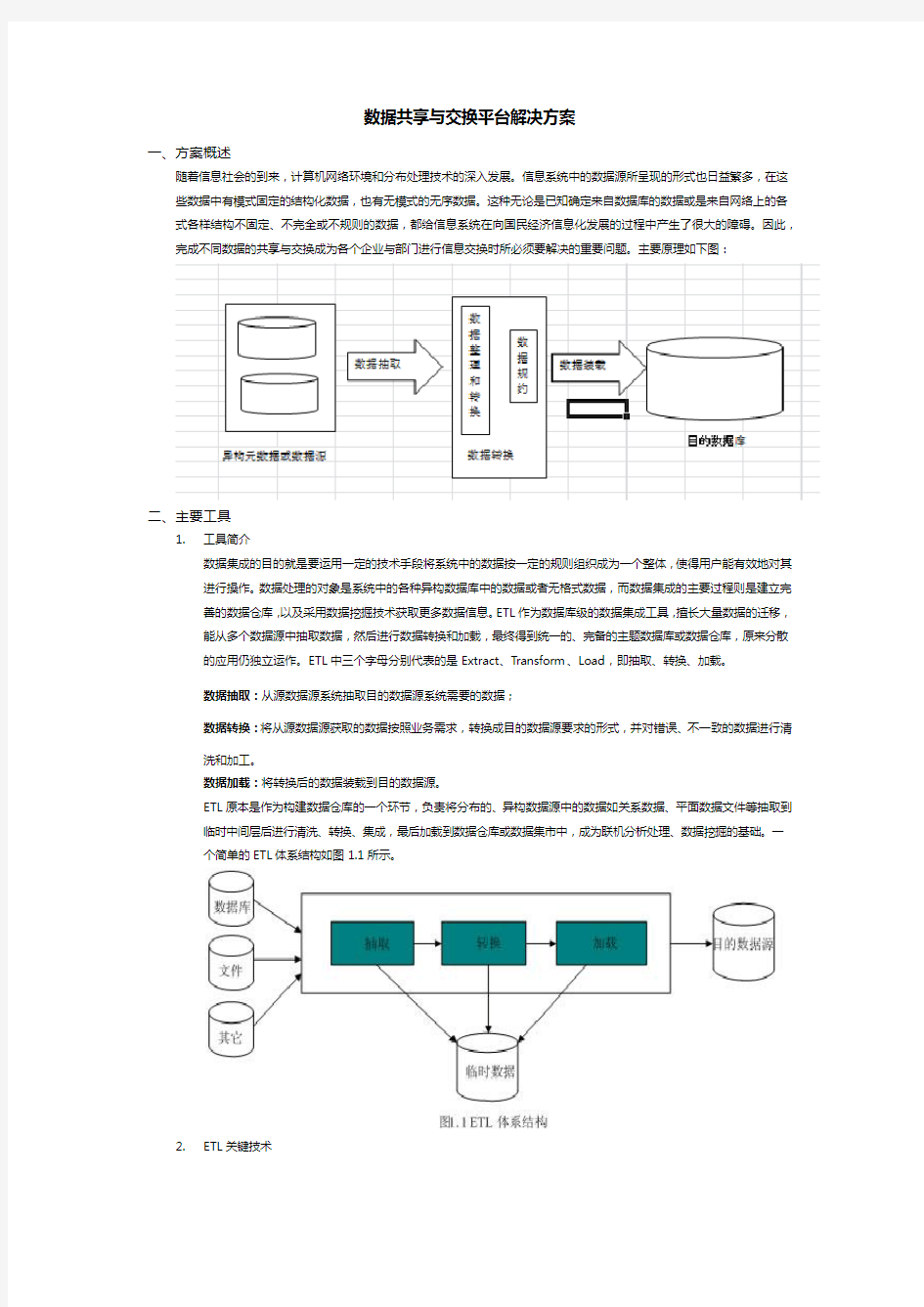 数据共享与交换平台解决方案