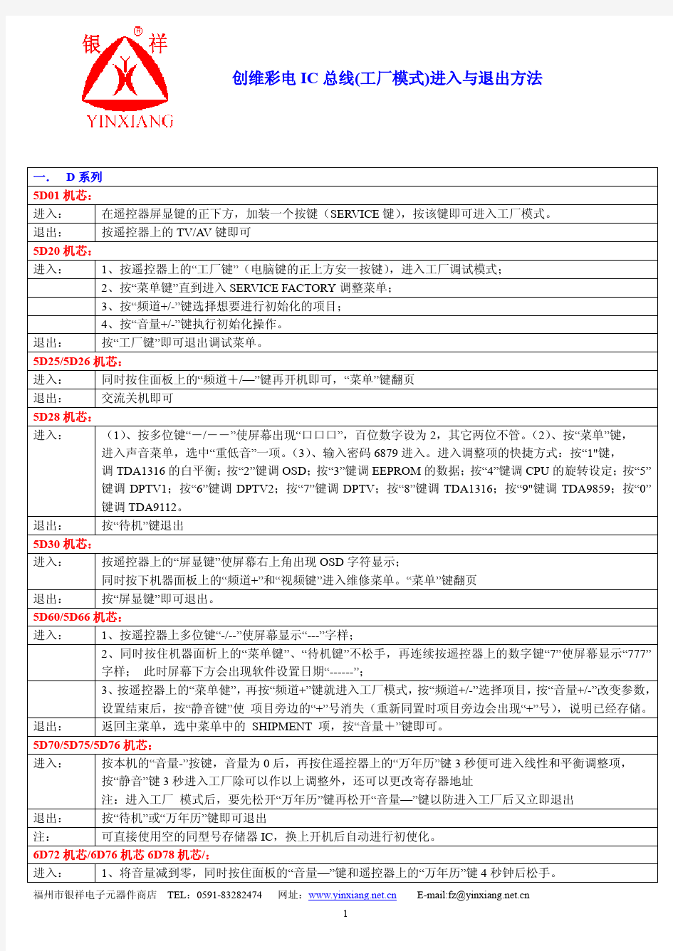 创维遥控器进入IC总线方法