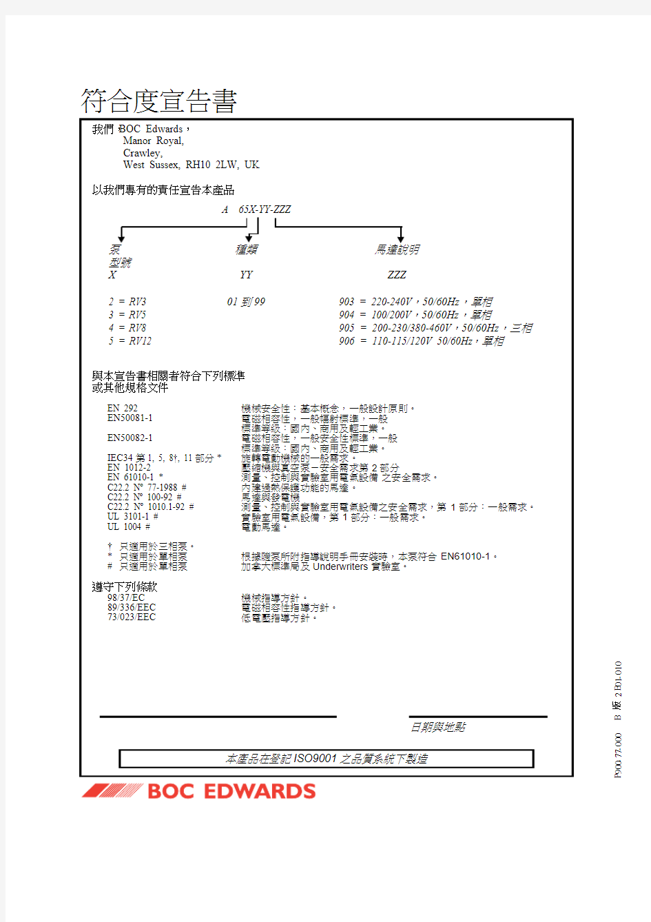 真空泵RV中文指导手册