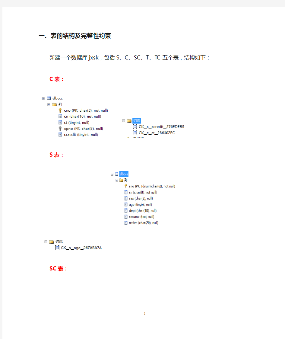 一个完整的数据库示例说明