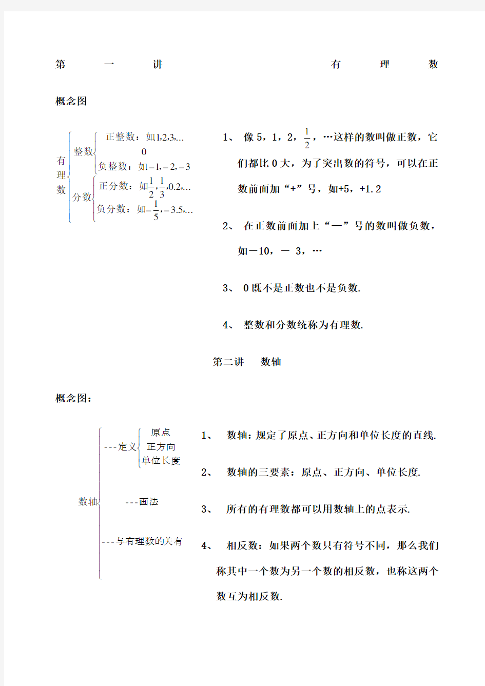 人教版七年级数学上册课本全部内容 