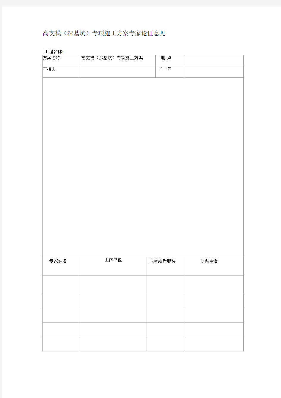 高支模专项施工方案专家论证意见