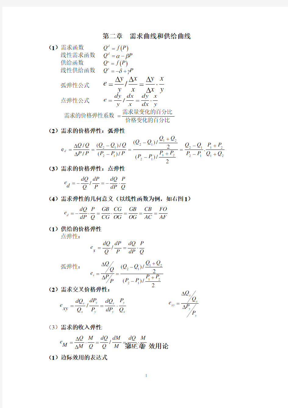 微观经济学计算公式(最全)