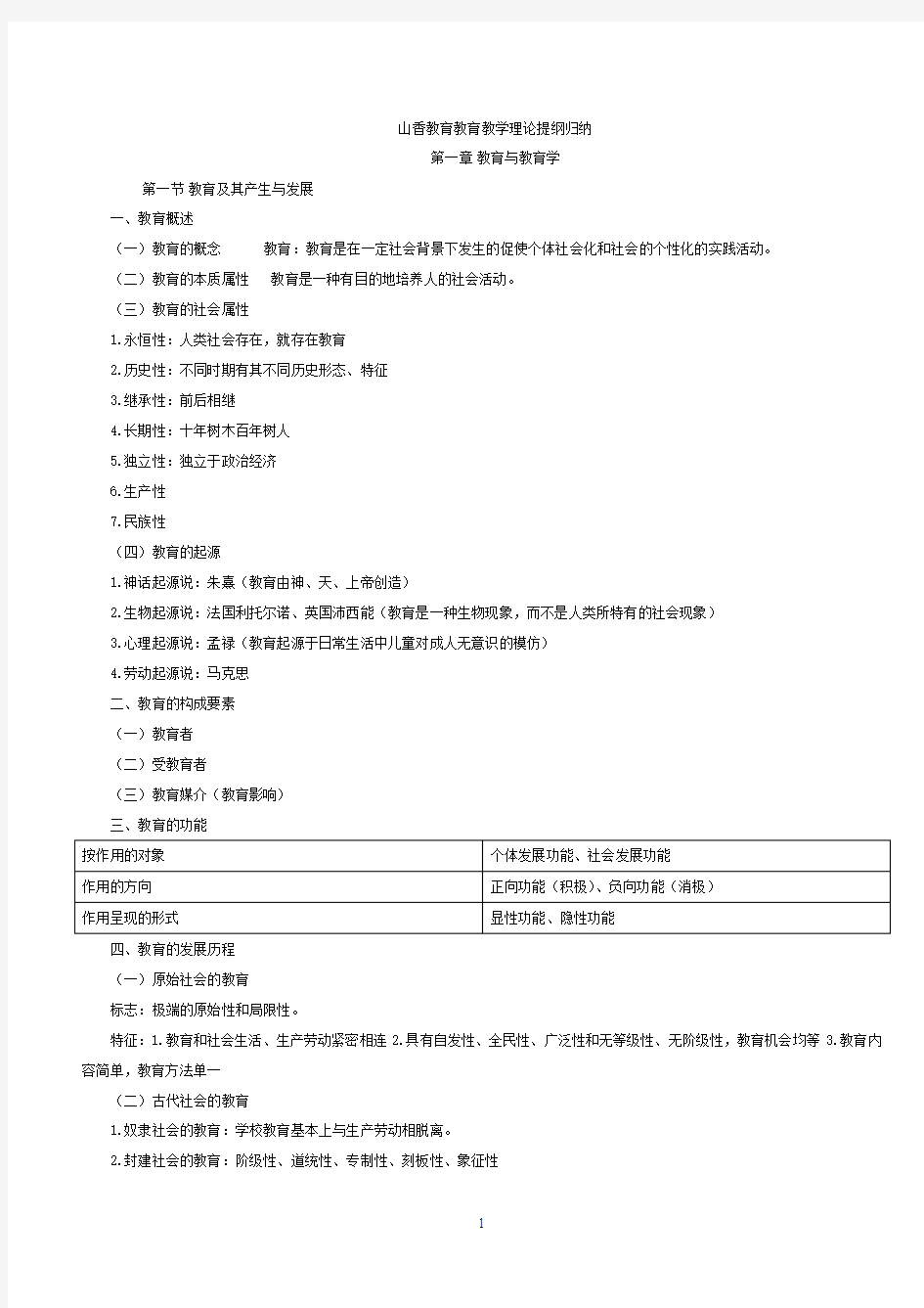 山香教育教育教学理论提纲归纳[1]_2