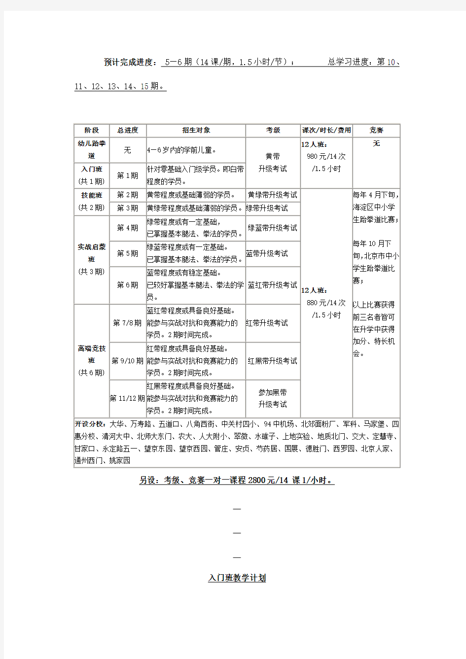 跆拳道教案