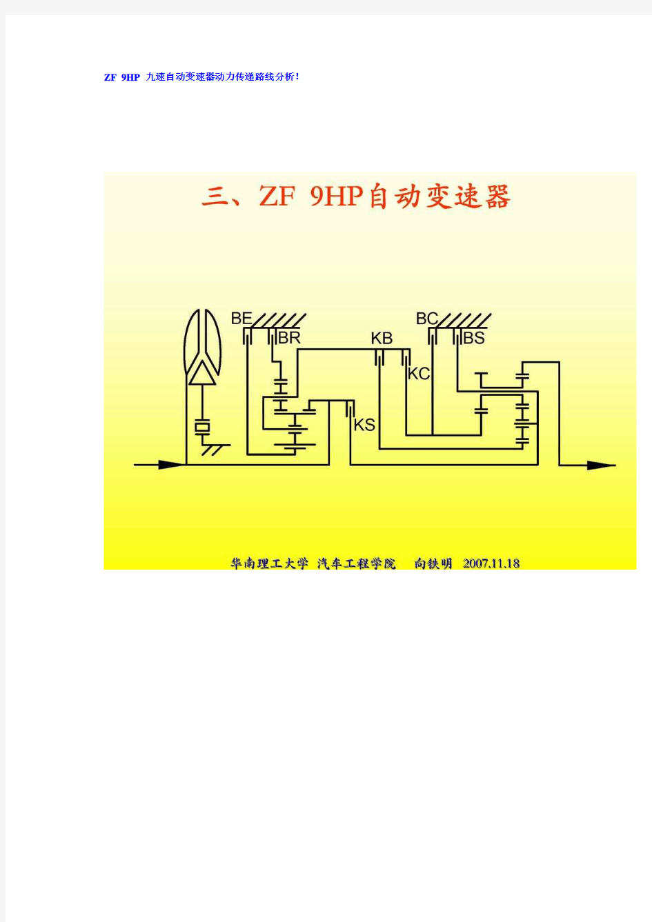 ZF 9HP 自动变速器