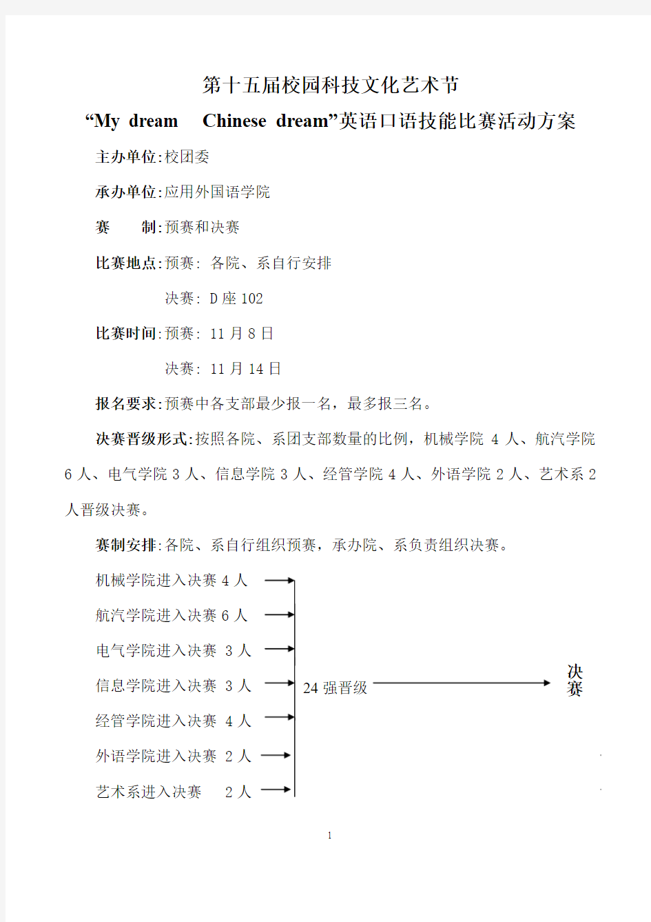 英语口语技能大赛活动方案(老师)