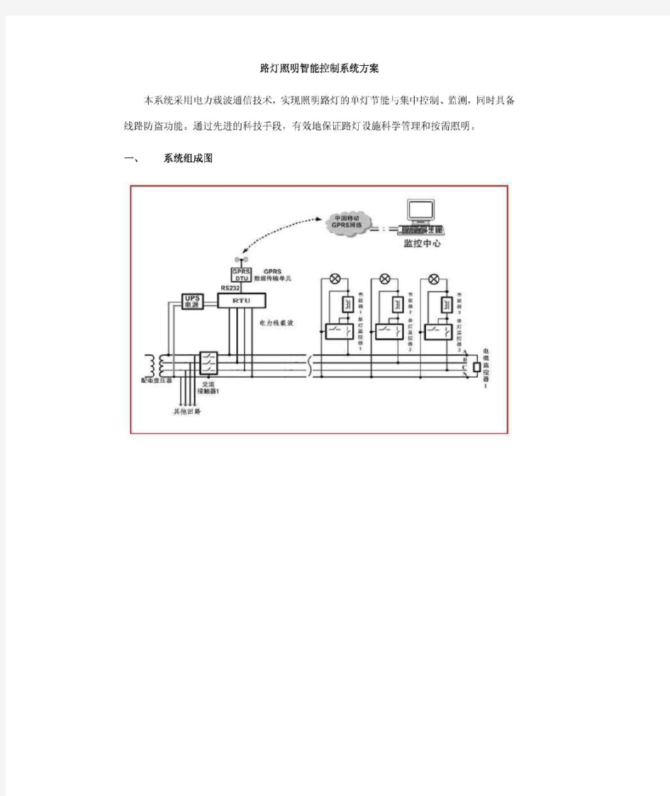 路灯照明智能控制系统方案