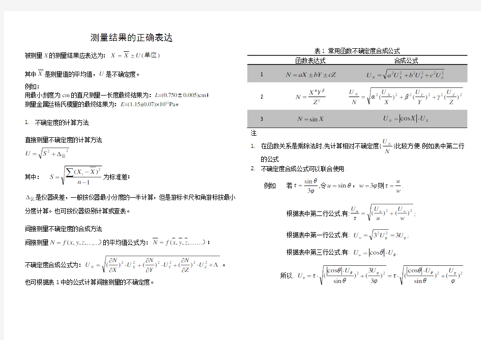 (完整word版)不确定度的计算方法