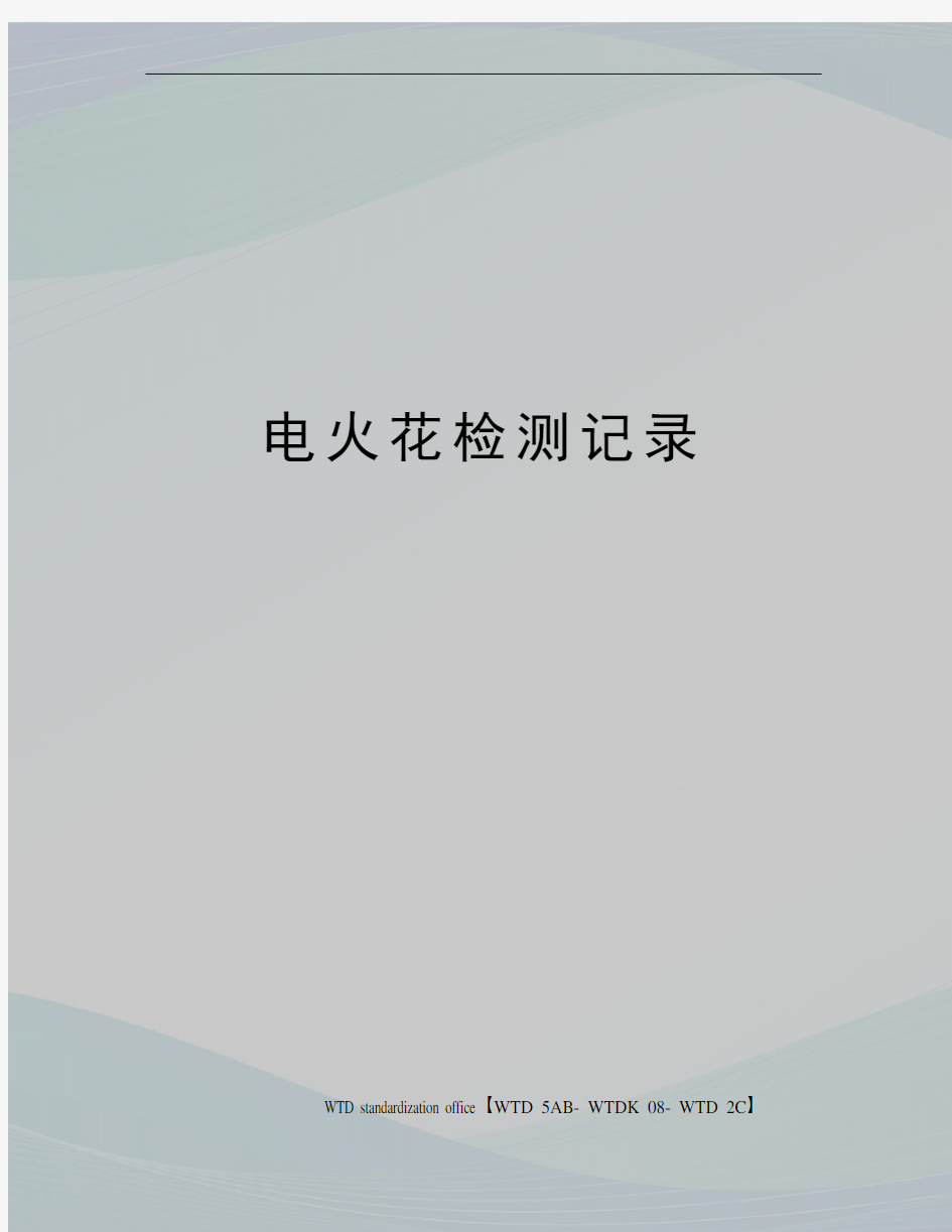 电火花检测记录