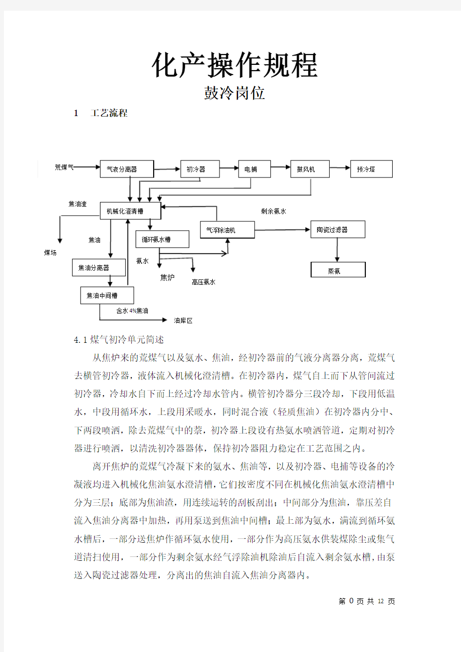 煤气净化作业指导书