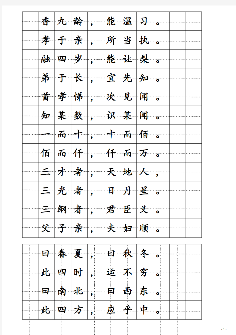 三字经楷书硬笔字帖