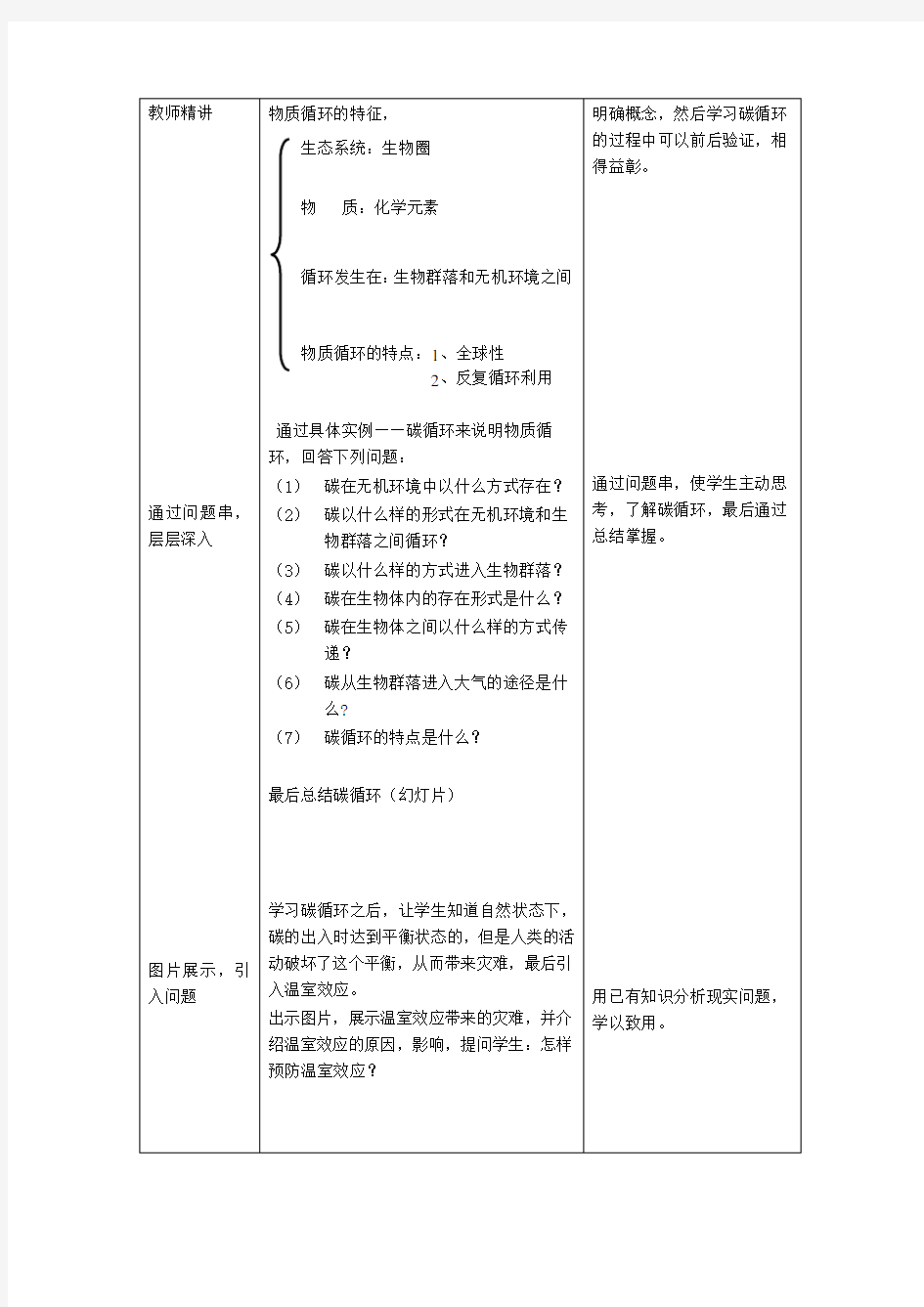 生态系统之物质循环-教学设计