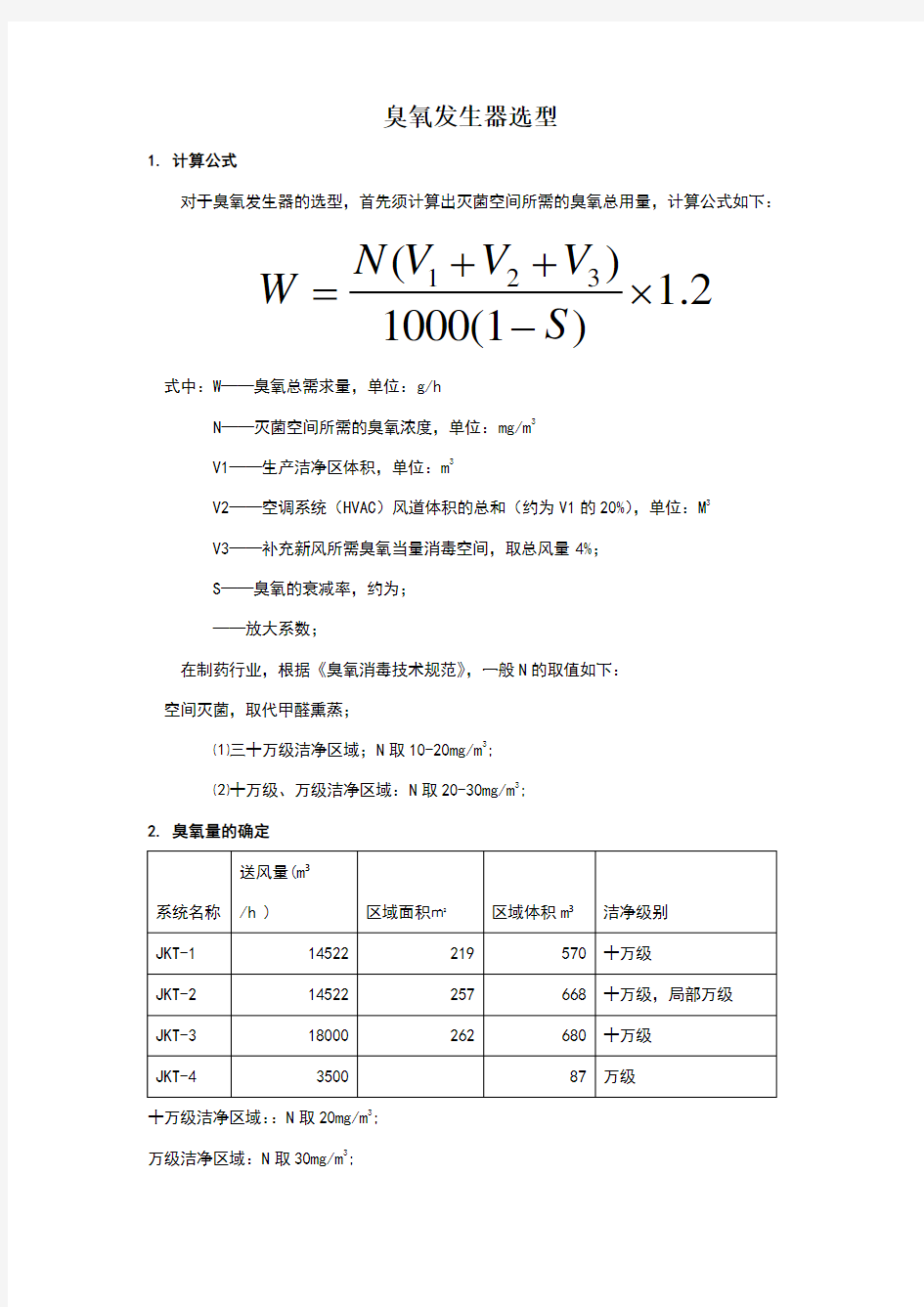 臭氧发生器选型