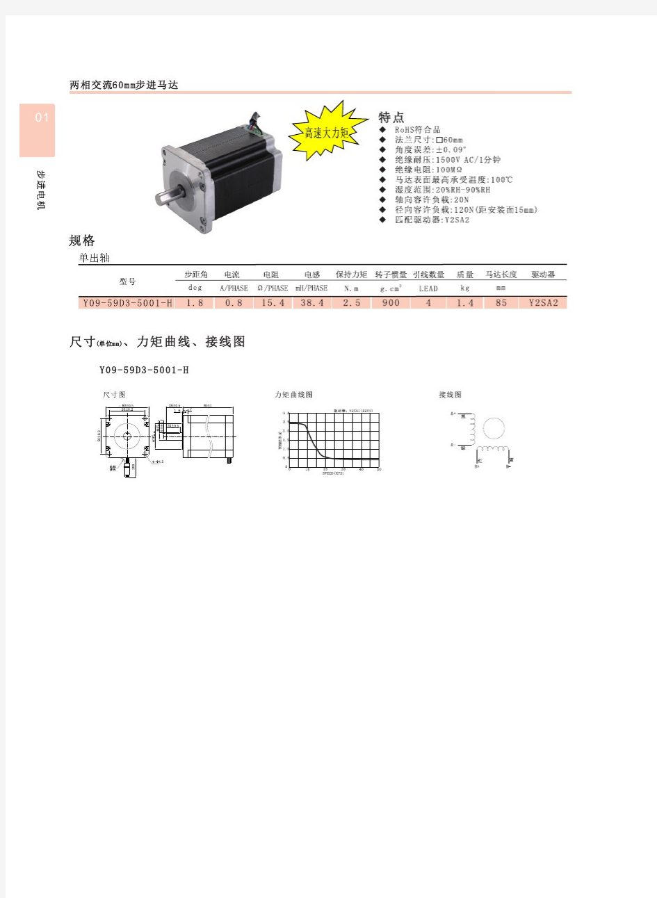 两相步进电机详细参数及接线图