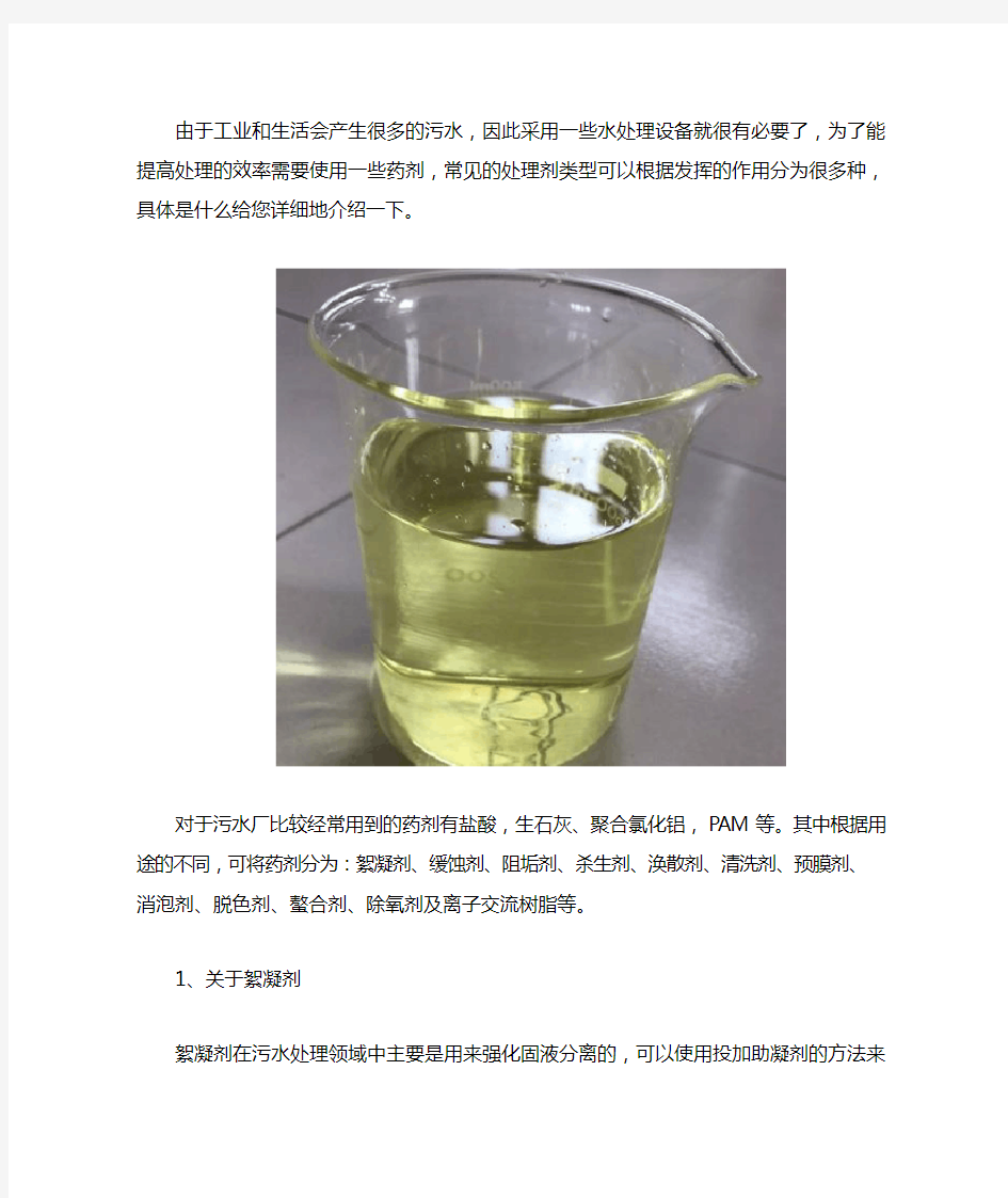 污水处理投放的水处理药剂叫什么