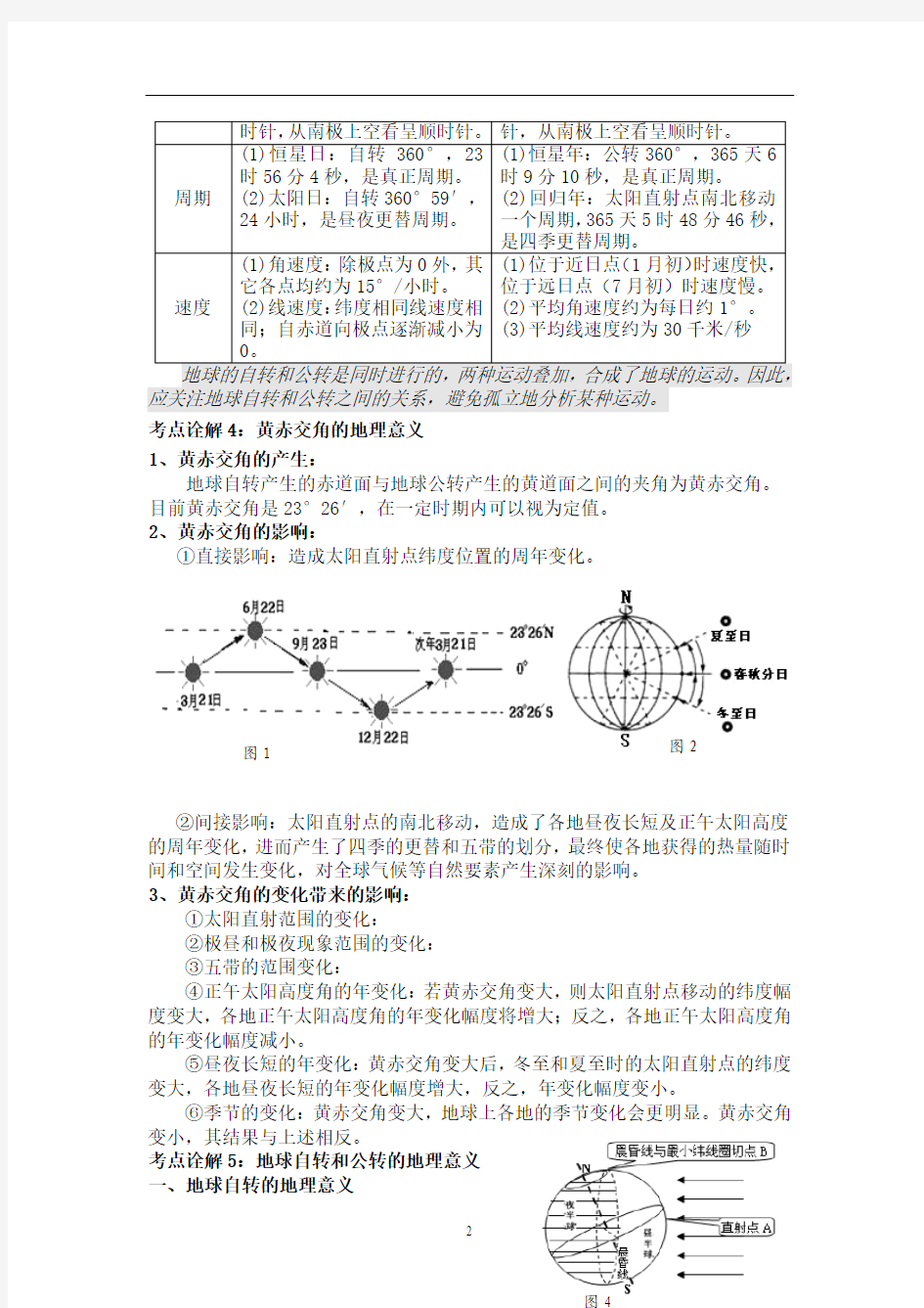 2018年高考地理总复习基础考点通关笔记